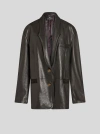 Etro Single-breasted Nappa-leather Jacket In Black