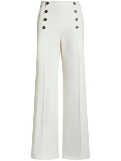 Etro Natural Wide-leg Pants In Multi