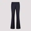 Etro Wool Bootcut Trousers Pinstripe Print In Navy Blue