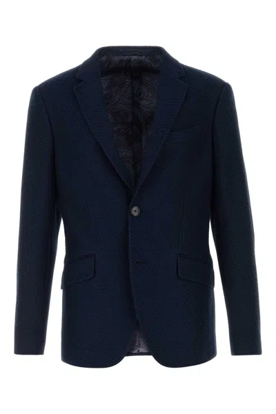 Etro Navy Blue Jersey Jacket