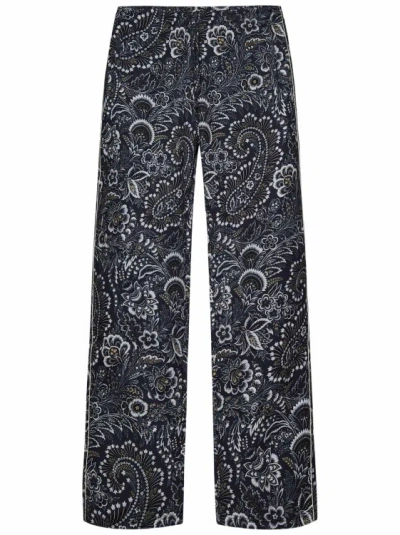 Etro Navy Blue Jogging Trousers In Black