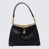 Etro Navy Blue Leather Medim Vela Top Handle Bag In Blue