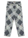 Etro Mix-print Trousers In Blue
