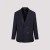 Etro Pinstripe-pattern Double-breasted Blazer In Navy Blue