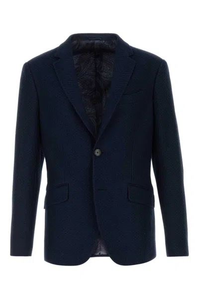 ETRO MEN NAVY BLUE REGULAR BLAZER
