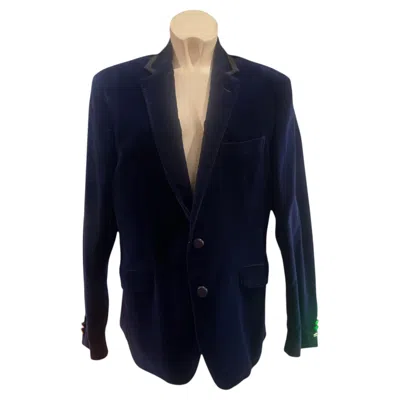 Pre-owned Etro Navy Blue Velvet Blazer With Multicolored Paisley Lining