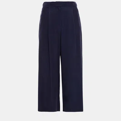 Pre-owned Etro Navy Blue Viscose Culottes M (it 44)