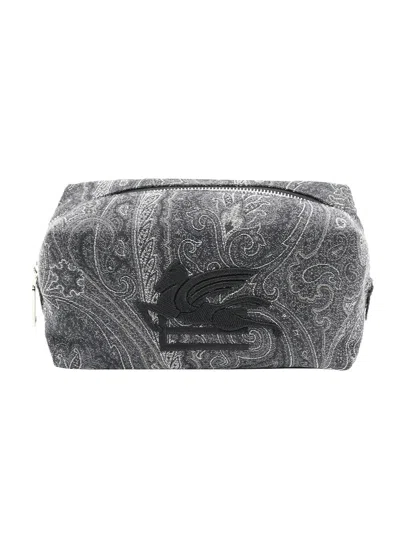 Etro Necessaire Medio Paisley In Black