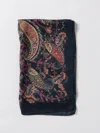 Etro Blue Cashmere Blend Paisley-pattern Scarf In Blue