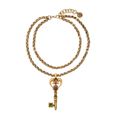 Etro Necklace With Key Pendant In Metallic