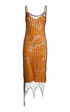 Etro Netted Knit Midi Dress In Brown