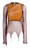 Etro Netted Knit Top In Burgundy