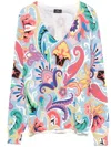 Etro Sweater With Multicoloured Floral Print In Multicolor