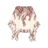 Etro , Silk Poncho Top With Placed Print, Woman, Multicolour In Multi