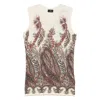 Etro , Silk And Cashmere Top With Placed Print, Woman, Multicolour, Size 44 In Multi