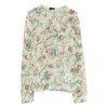 Etro Ruffled Floral Top In Multi