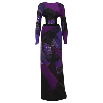 Pre-owned Etro New  Ad Campaign Runway Purple Gown Cutout Open Back It 40 - Us 4