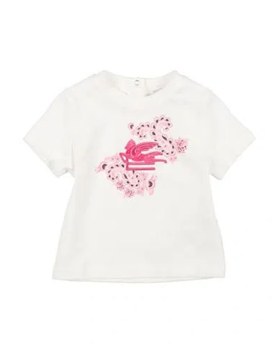 Etro Babies'  Newborn Girl T-shirt White Size 3 Cotton, Elastane, Viscose
