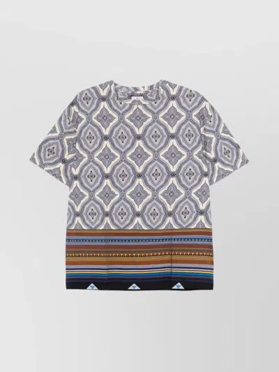 Etro Printed Crewneck T-shirt In Multicolour