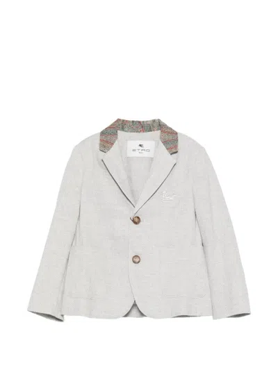 Etro Kids' Notched-lapel Blazer In Gray