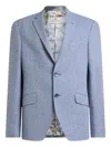 Etro Notched-lapels Blazer In Blue