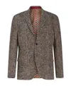 Etro Check Pattern Notch Lapel Jacket With Front Pockets In Brown
