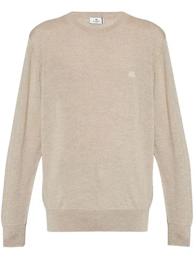 Etro Nude Neutrals Wool Knit In Black