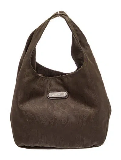 Pre-owned Etro Nylon Hobo In Brown