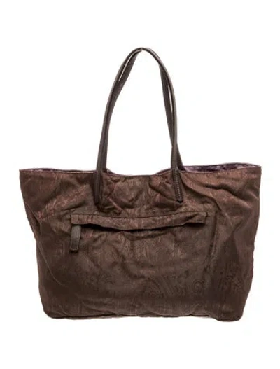 Pre-owned Etro Nylon Shoulder Bag In Brown