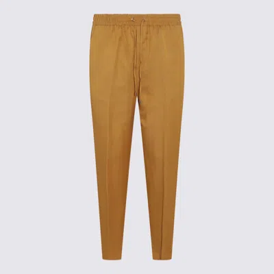 ETRO OCHRE LINEN BLEND PANTS
