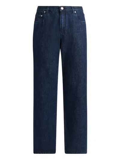 Etro Octopus-embroidered Jeans In Blue