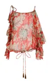 Etro Off-the-shoulder Silk Top In Multi