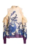 Etro Off-the-shoulder Silk Top In Multi
