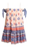 Etro Off-the-shoulder Cotton Mini Dress In Multi