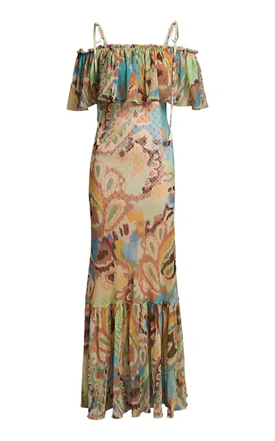 Etro Off-the-shoulder Maxi Dress In Multi