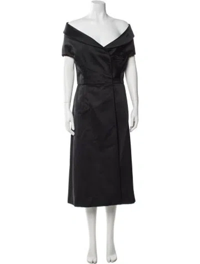 Pre-owned Etro Off-the-shoulder Midi Length Dress W/ Tags In Black
