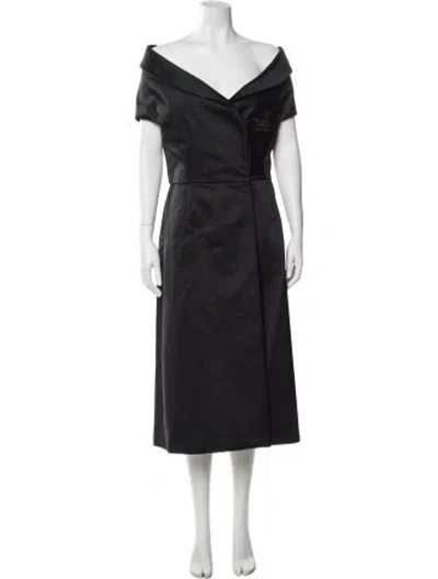 Pre-owned Etro Off-the-shoulder Midi Length Dress W/ Tags In Black
