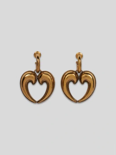 Etro Drop Earrings With Paisley Heart In Gold
