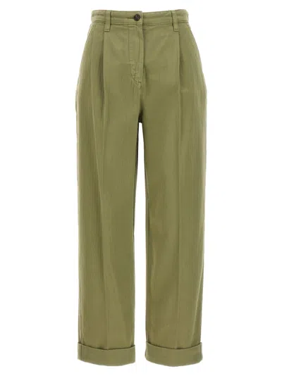 ETRO OLIVE CROPPED CHINO PANTS