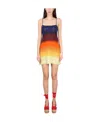 Etro Wool Mini Dress In Vibrant Hues In Nude