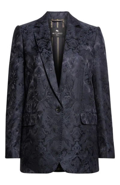 ETRO ETRO ONE BUTTON TONAL PAISLEY BLAZER