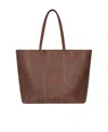 Etro Luxurious Xl Tote Handbag In Brown Leather With Paisley Print For Women In Brown