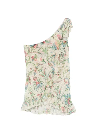 Etro One-shoulder Top With Ruffles In Multi