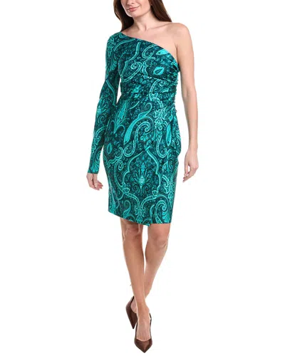 Etro One-shoulder Wrap Dress In Green