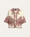 Etro Embroidered Paisley Trim Jacket In Multi