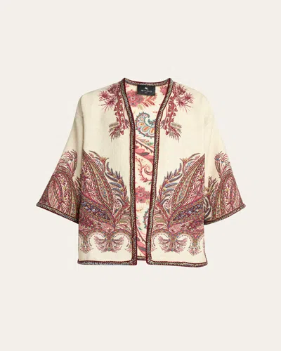 Etro Open-front Paisley-print Jacket In Multi