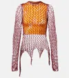 Etro Open-knit Sweater And Printed Crop Top Set In Multicolor