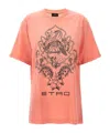 Etro Graphic Logo Lightweight T-shirt With Relaxed Fit In Pink