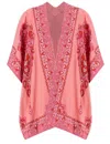 Etro Open Printed Poncho In Pink