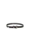 Etro Leather Belt With Perforated Details Belts Brown In Black